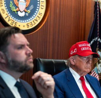 Donald Trump and JD Vance seen in the Situation Room at the White House