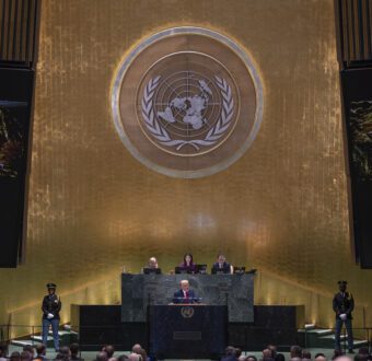 President Trump speaks at the 2025 United Nations General Assembly.